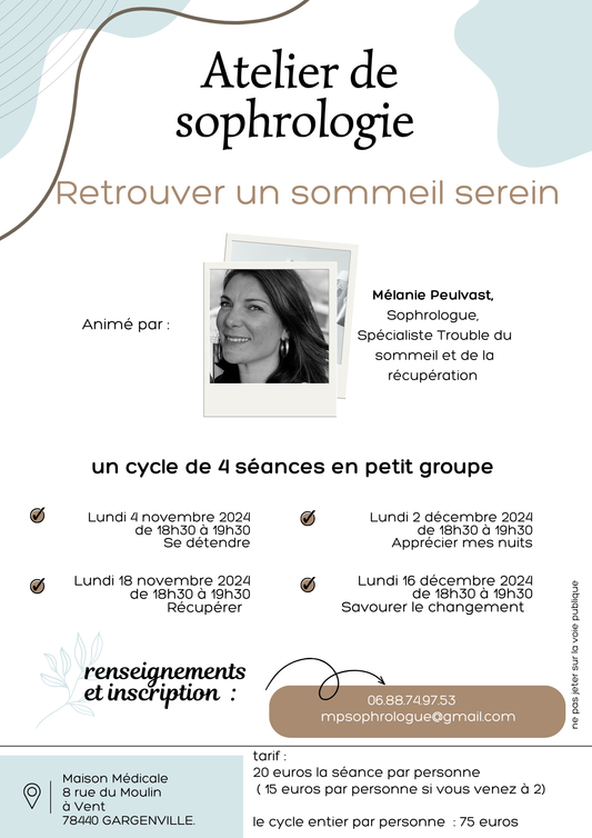 Atelier de sophrologie : Retrouver un sommeil serein